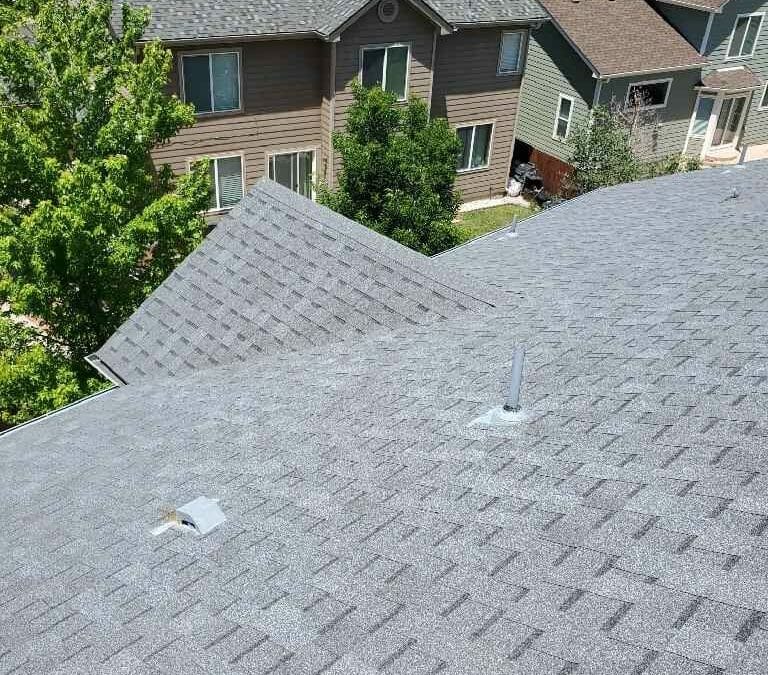 newly installed asphalt shingle roofing system