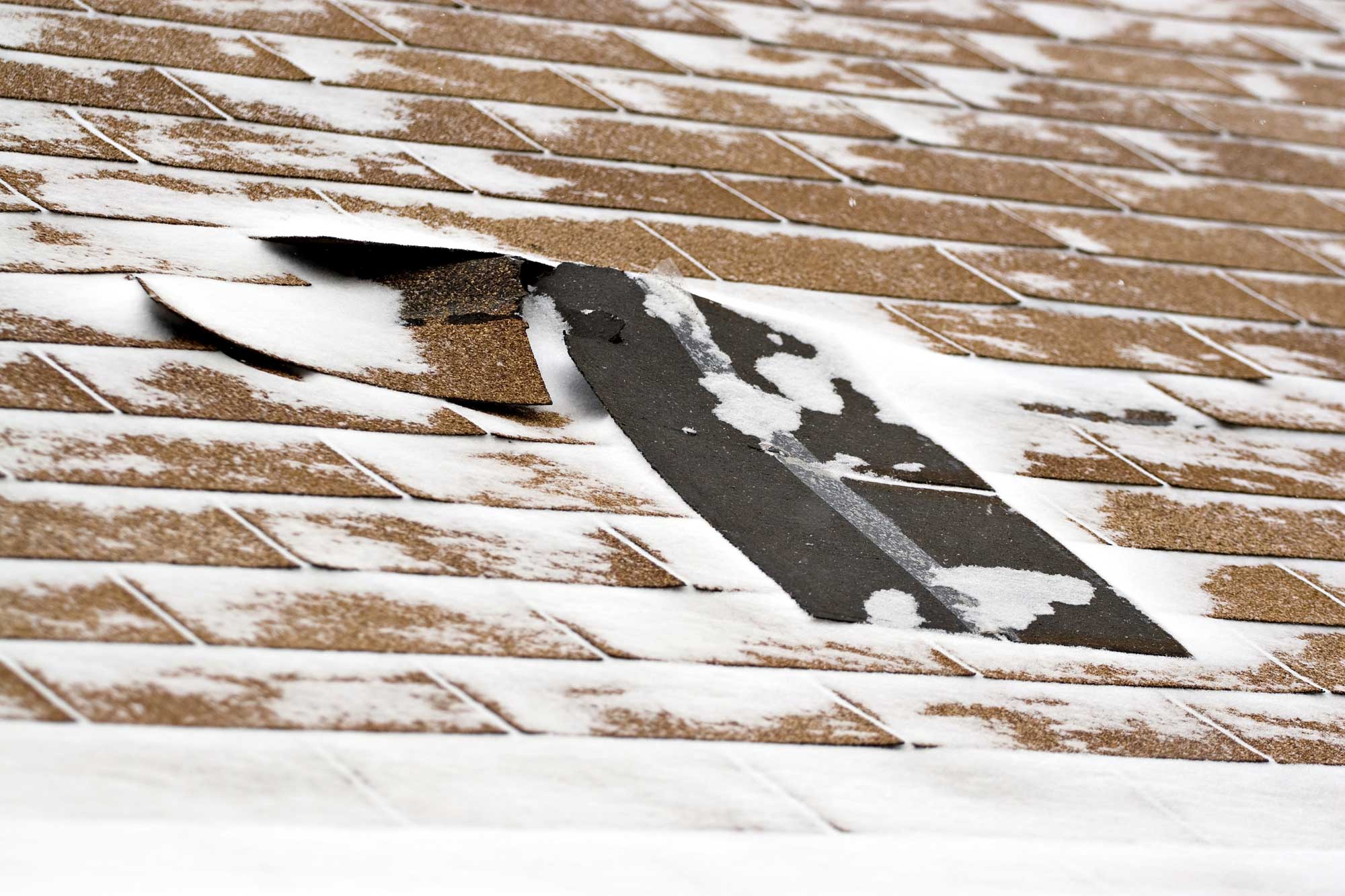 winter roof damage in Denver