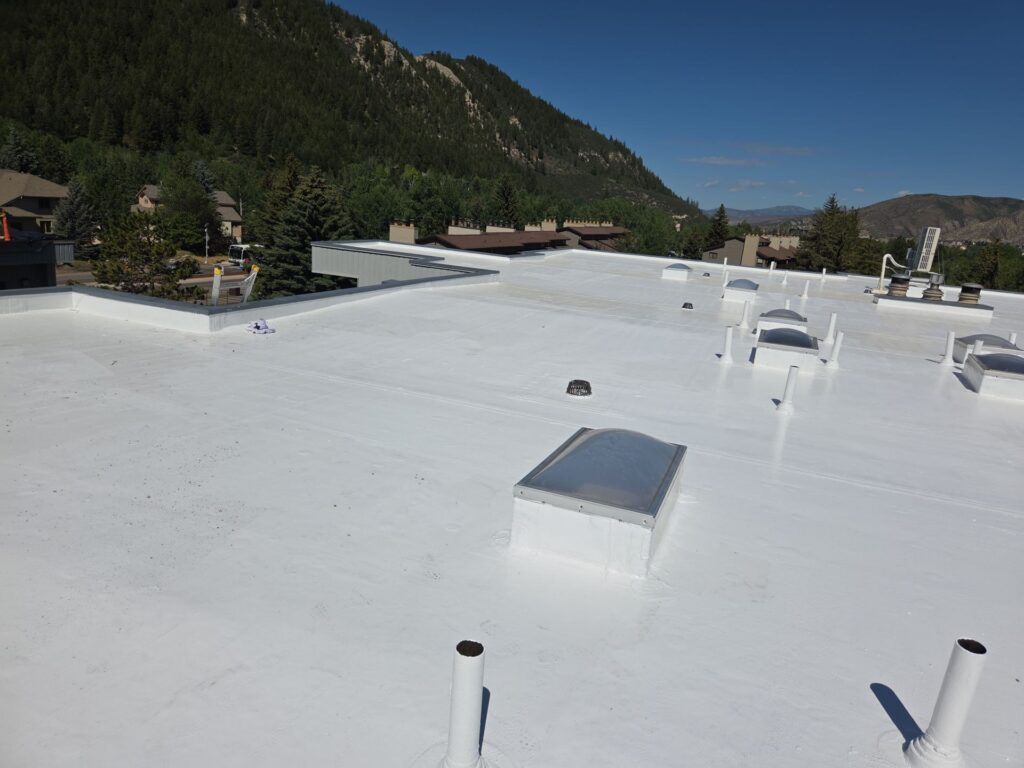 commercial flat roof coating finished skylights co