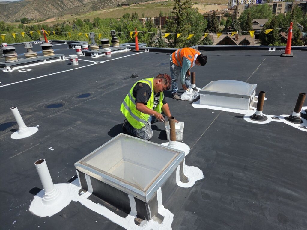 commercial flat roof coating skylight detail co